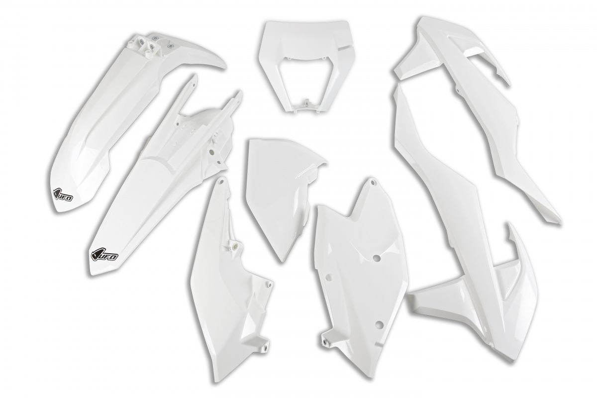 Plastic Kit white for Ktm EXC 125/XC W125 - EXC 150/XC W150 / XC W150TPI - EXC 250/XC W250 - EXC-F 250/XCF W250 - EXC 300/XC....