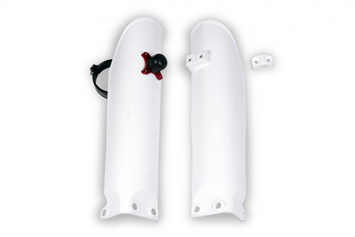 Fork Slider Protector + Quick Starter white 20-25 for Ktm SX 85 (2004-17) - REPLICA PLASTICS - KT03090-042 - Ufo Plast