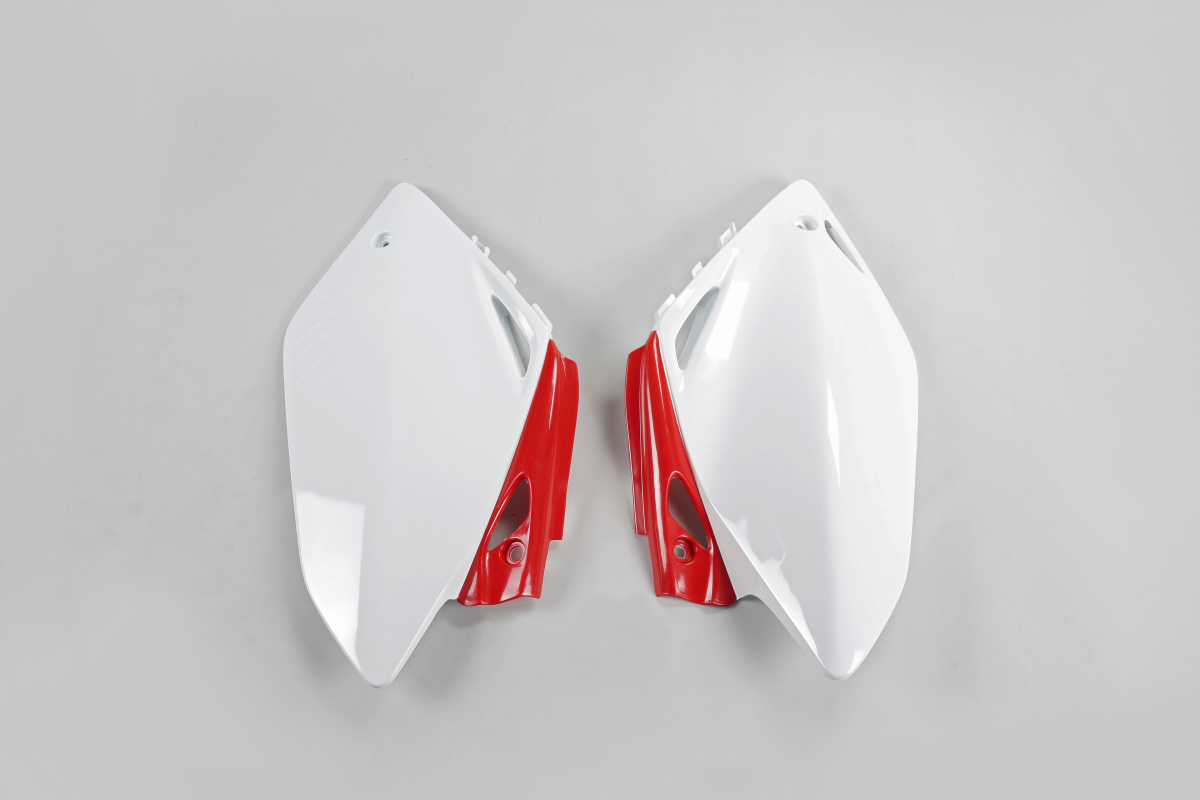 Side Panels white-red for Honda CRF 450R (2007-08) - REPLICA PLASTICS - HO04616-W - Ufo Plast