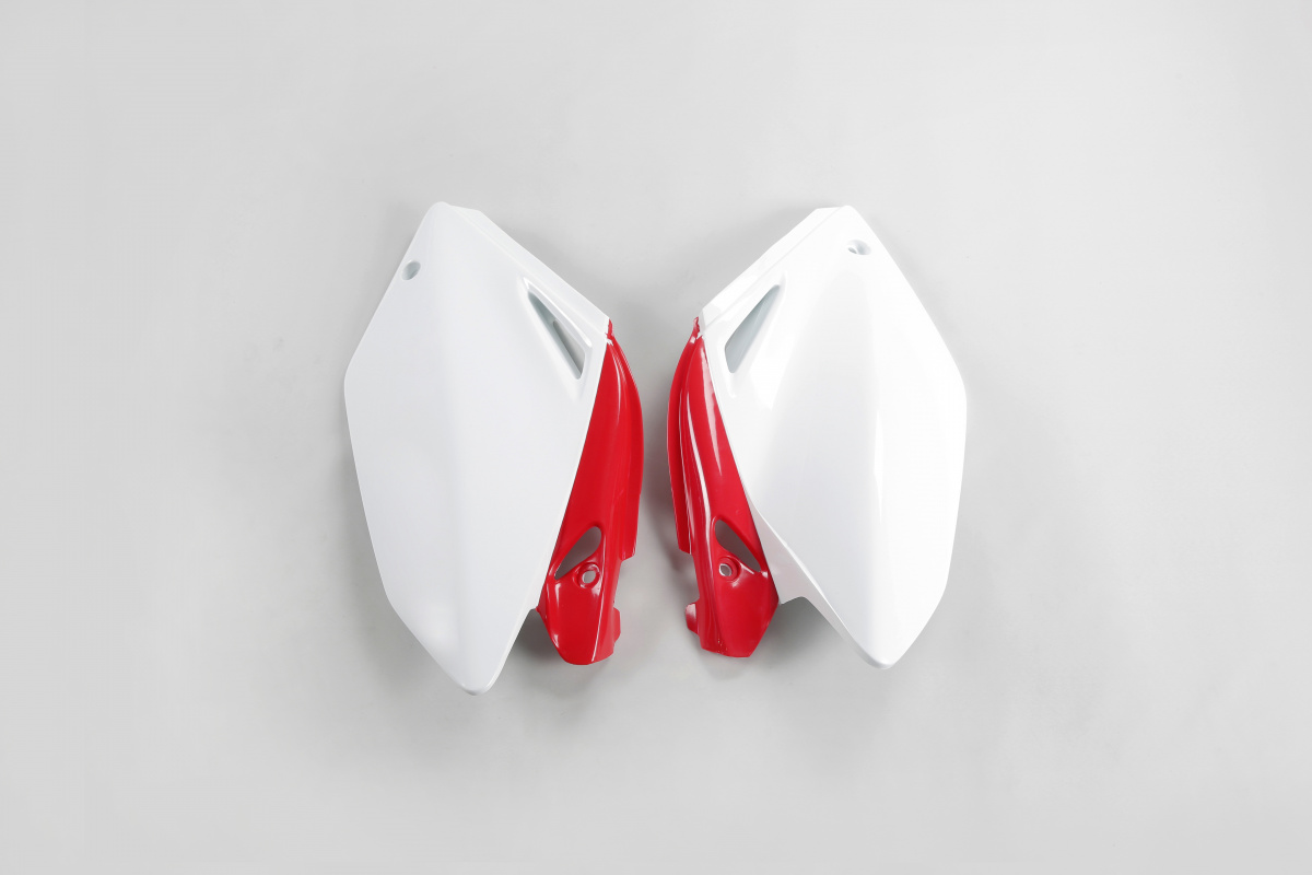 Side Panels white-red for Honda CRF 250R (2004-05) - REPLICA PLASTICS - HO03635-W - Ufo Plast