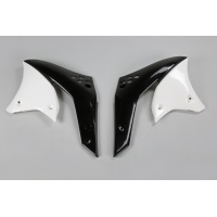 Radiator covers / White-black - white 047 - Kawasaki - REPLICA PLASTICS - KA03783-047 - UFO Plast