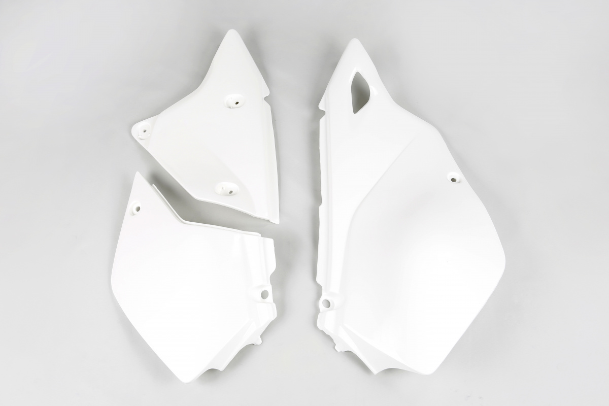 Side Panels white for Kawasaki KLX 400R (2003-25) - REPLICA PLASTICS - KA03743-047 - Ufo Plast