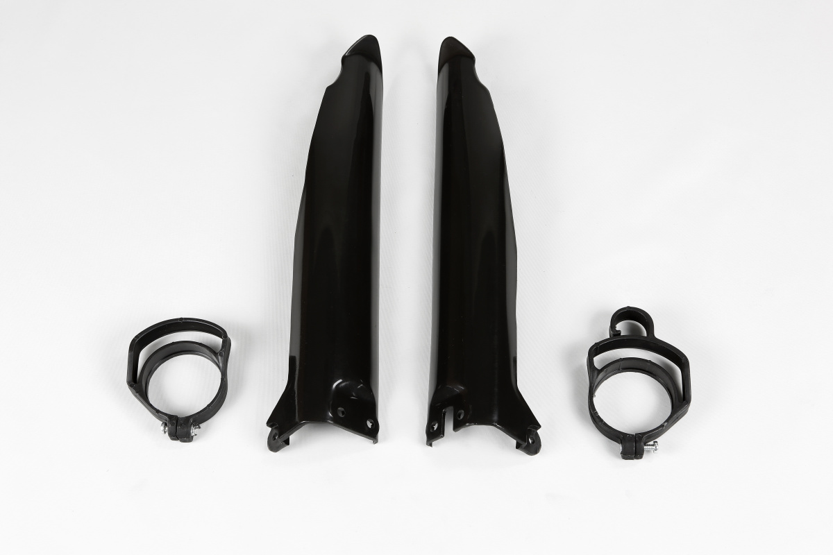 Fork Slider Protectors black for Kawasaki KX 125 (1996-03) - KX 250 (1996-03) - KX 500 (1996-03) - REPLICA PLASTICS - KA03704...