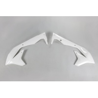 Radiator covers - white 047 - Kawasaki - REPLICA PLASTICS - KA04736-047 - UFO Plast