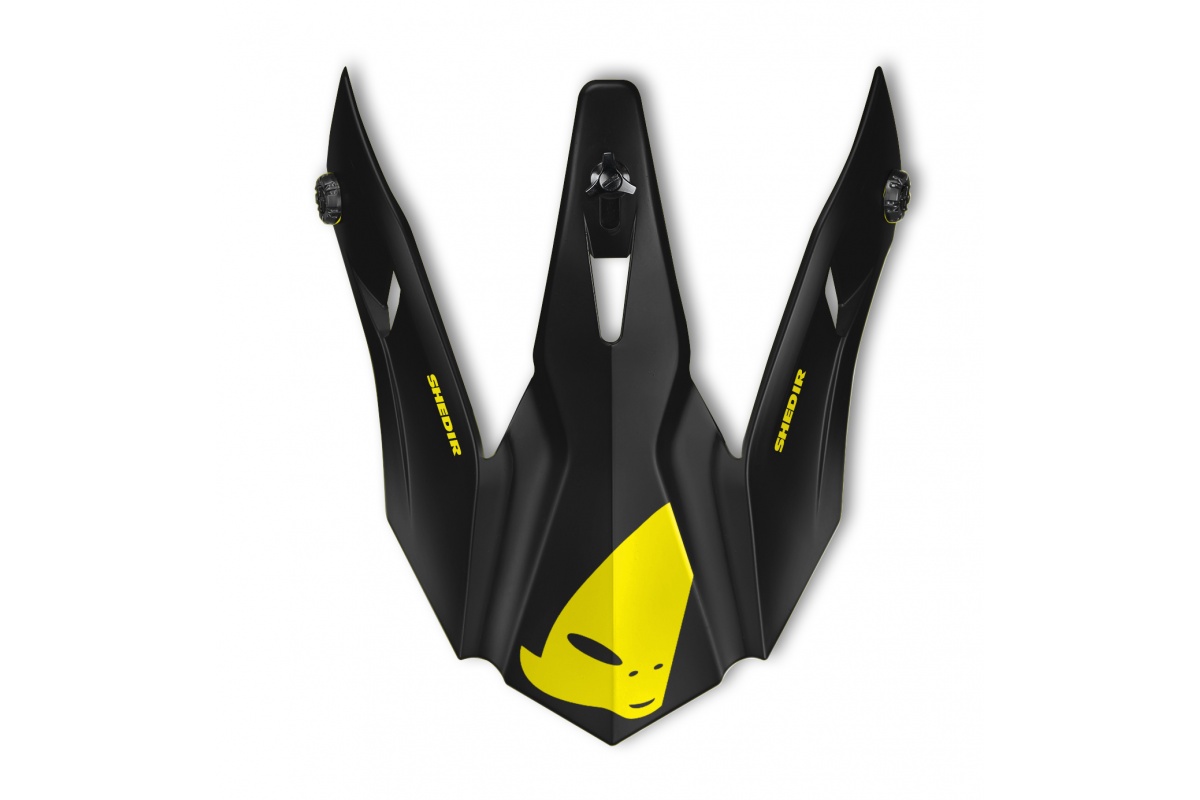 Visor for motocross Quiver Shedir helmet yellow and black - Helmet spare parts - HR127 - Ufo Plast