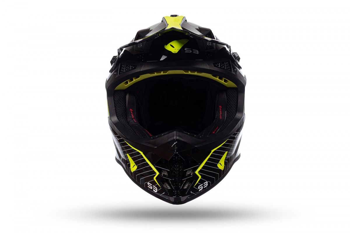 Motocross Intrepid helmet black and neon yellow - PROTECTION - HE155 - UFO Plast