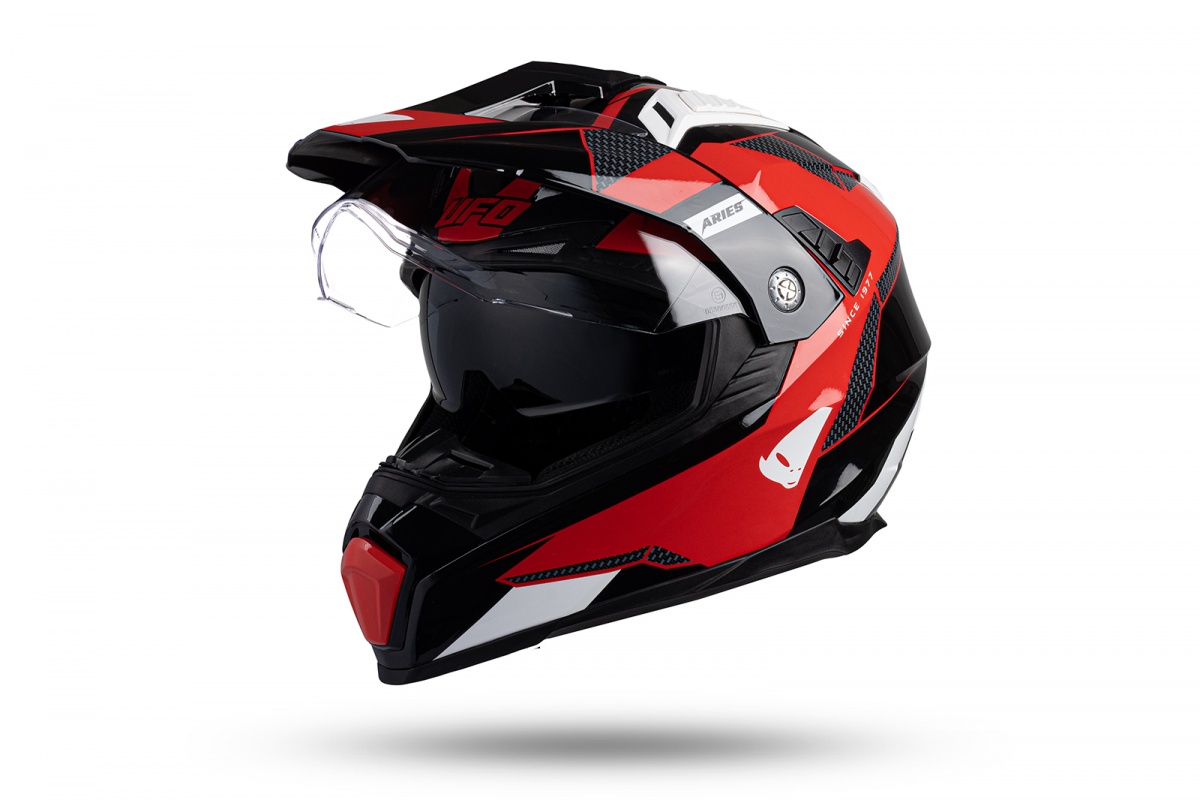 Motocross enduro helmet Aries black and red - PROTECTION - HE163 - UFO Plast