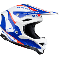 Motocross helmet Diamond white, red and blue - HIGHLIGHT - he054 - UFO Plast