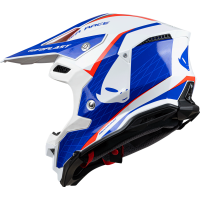 Motocross helmet Diamond white, red and blue - HIGHLIGHT - he054 - UFO Plast