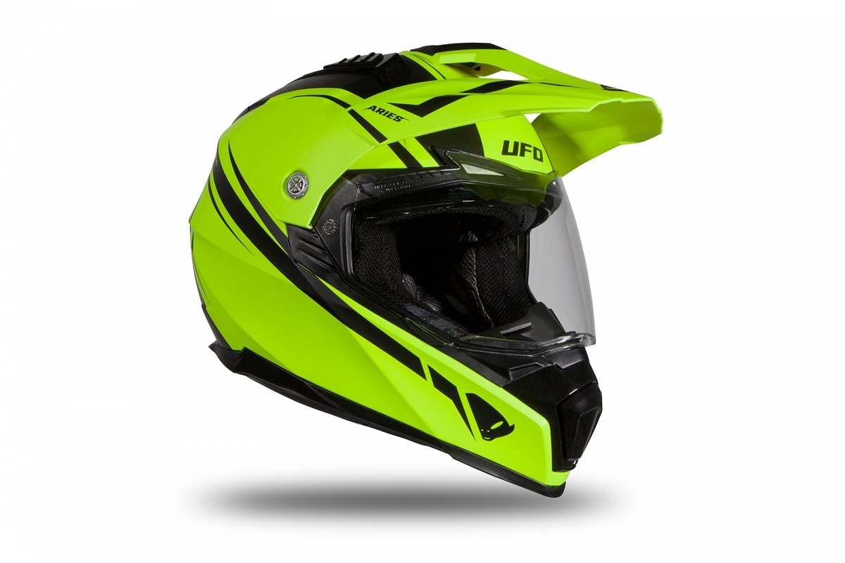 Motocross Enduro helmet Aries black and neon yellow matt - Helmets - HE179 - UFO Plast