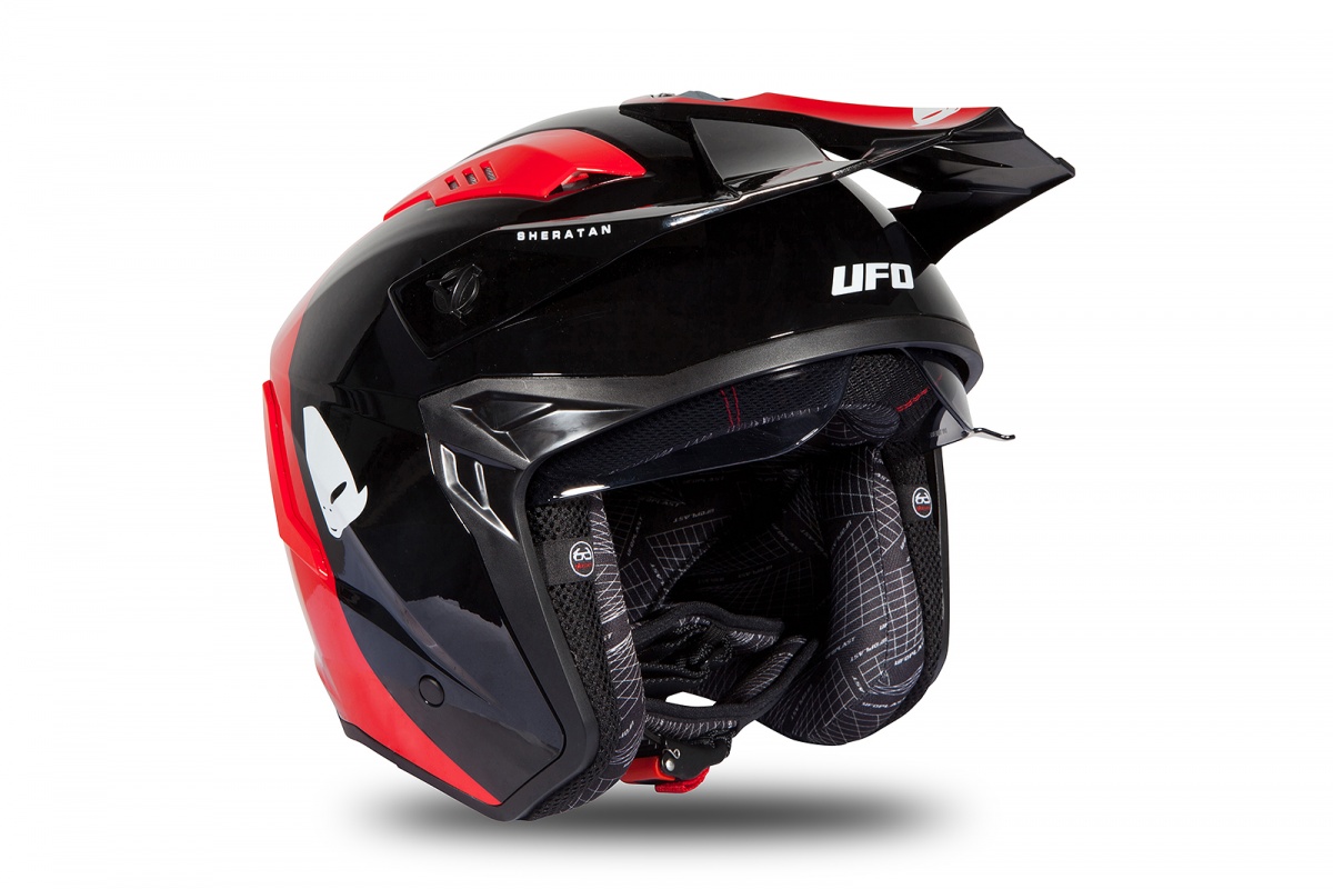 Jet helmet Sheratan black and red glossy - Helmets - HE189 - UFO Plast