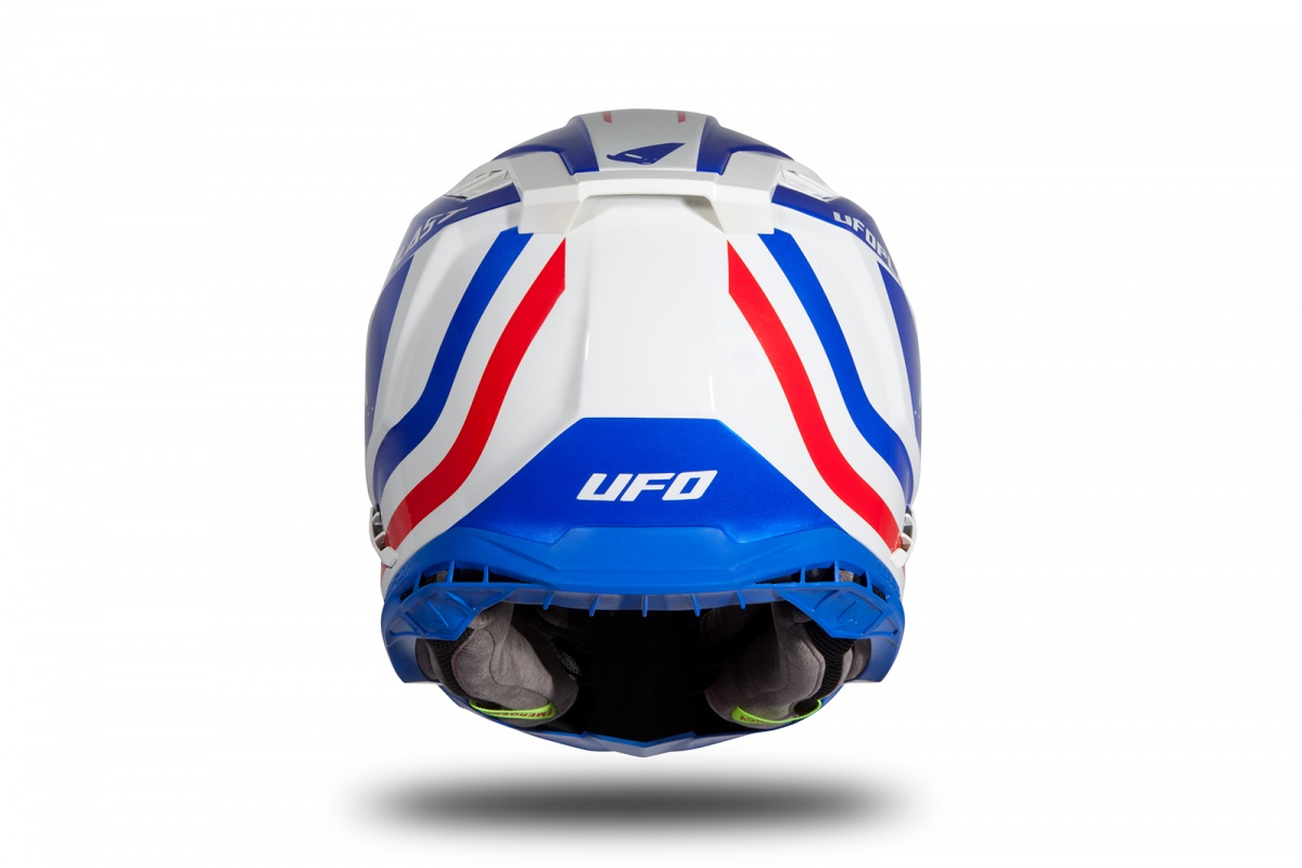 Motocross helmet Echus blue, white and red glossy - Home - HE168 - UFO Plast