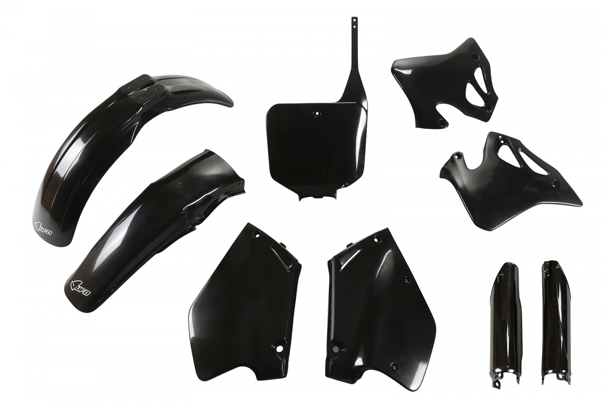 Full Plastic Kit black for Honda CR 125 (1995-97) - CR 250 (1996-97) - REPLICA PLASTICS - HOKIT095F-001 - Ufo Plast