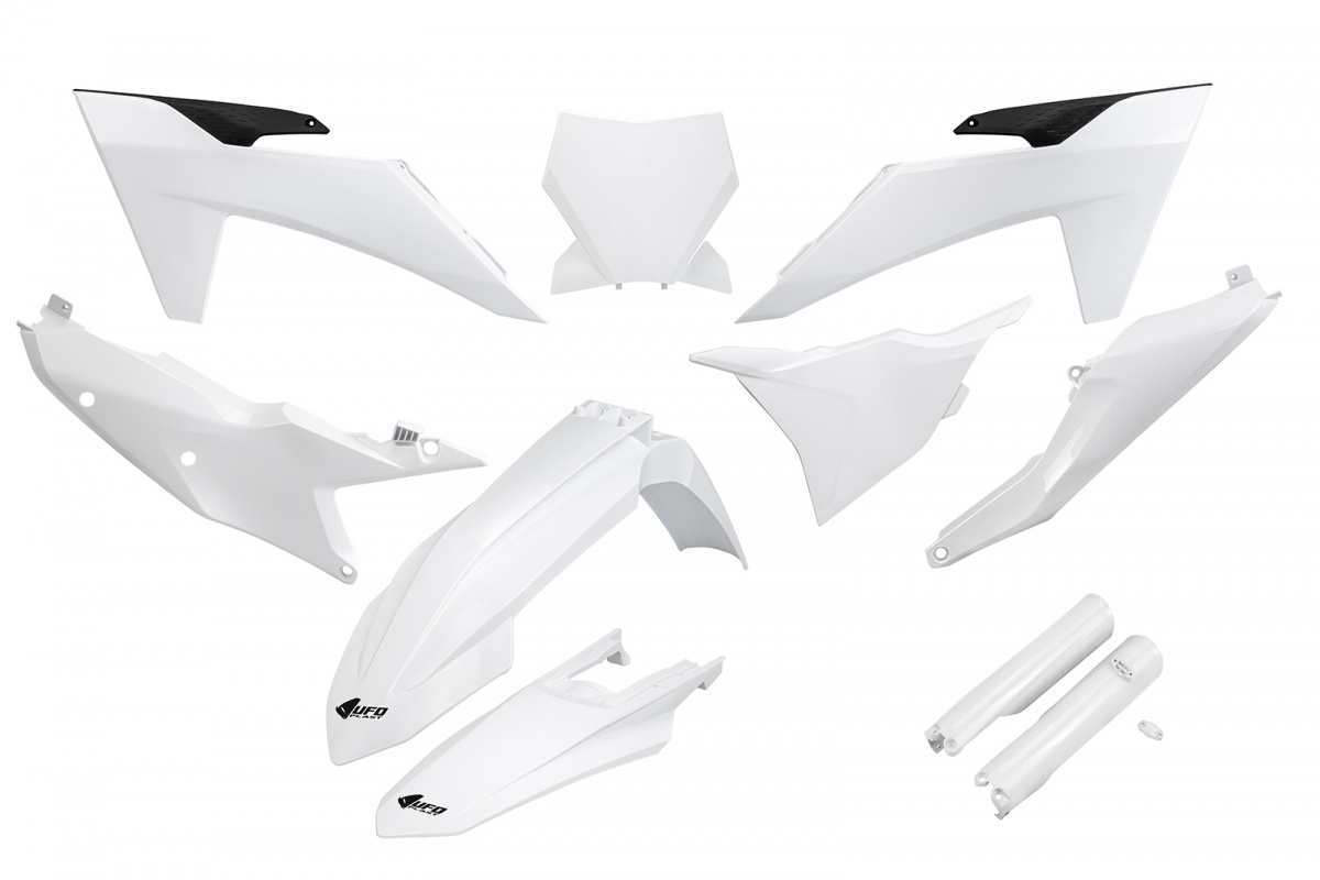 Full Plastic Kit white 20-25 compatible Ktm SX 250/XC 250 - SX 125/XC 125 - SX-F 350/XCF 350 - SX-F 450/XCF 450 - SX 300/XC ....