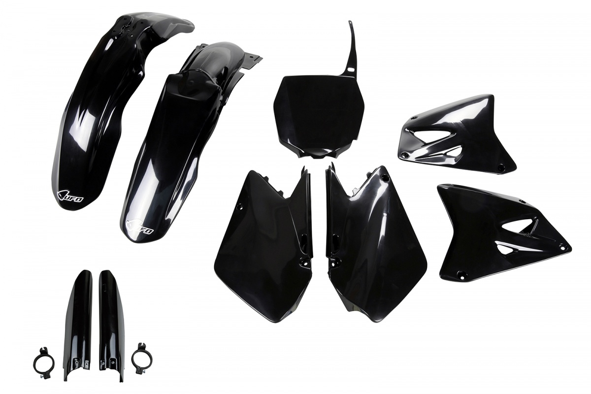 Full Plastic Kit black for Suzuki RM 125 (2001-25) - RM 250 (2001-25) - REPLICA PLASTICS - SUKIT402F-001 - Ufo Plast